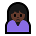 🙍🏿‍♀️ woman frowning: dark skin tone display on Windows